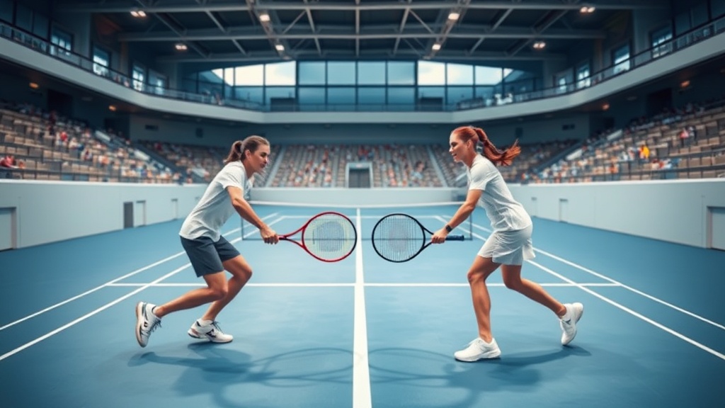 타이브레이크 중 코트를 교체하기 위해 이동하는 선수들의 모습